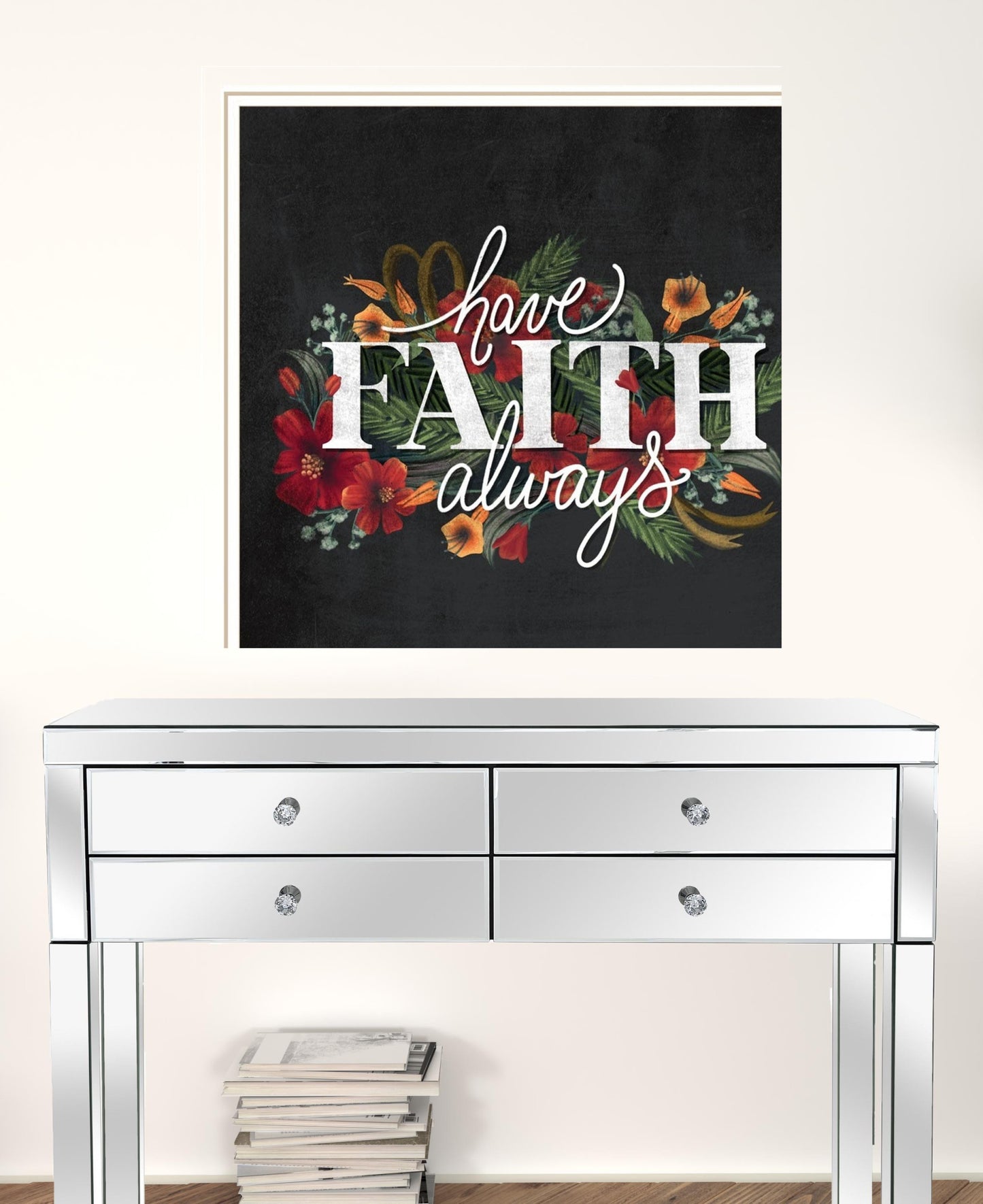 Set Of Two Cherish And Have Faith 1 Black Framed Print Wall Art