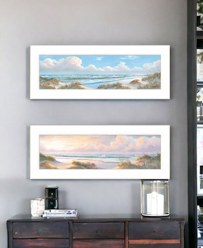 Set Of Two The Seascape 2 White Framed Print Wall Art