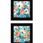 Set Of Two Fancy Floral 3 Black Framed Print Wall Art