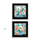 Set Of Two Fancy Floral 3 Black Framed Print Wall Art