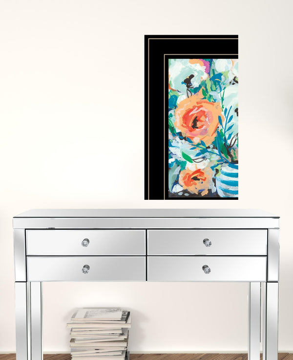 Set Of Two Fancy Floral 3 Black Framed Print Wall Art