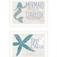 Set Of Two Mermaid Kisses Starfish Wishes 2 White Framed Print Wall Art