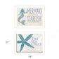 Set Of Two Mermaid Kisses Starfish Wishes 2 White Framed Print Wall Art