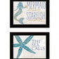 Set Of Two Mermaid Kisses Starfish Wishes 2 White Framed Print Wall Art