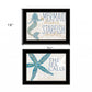 Set Of Two Mermaid Kisses Starfish Wishes 2 White Framed Print Wall Art