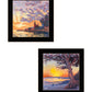 Set Of Two Carmel Beach and Lighthouse 1 White Framed Print Wall Art