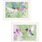 Set Of Two Humming Bird 1 and 2 White Framed Print Wall Art