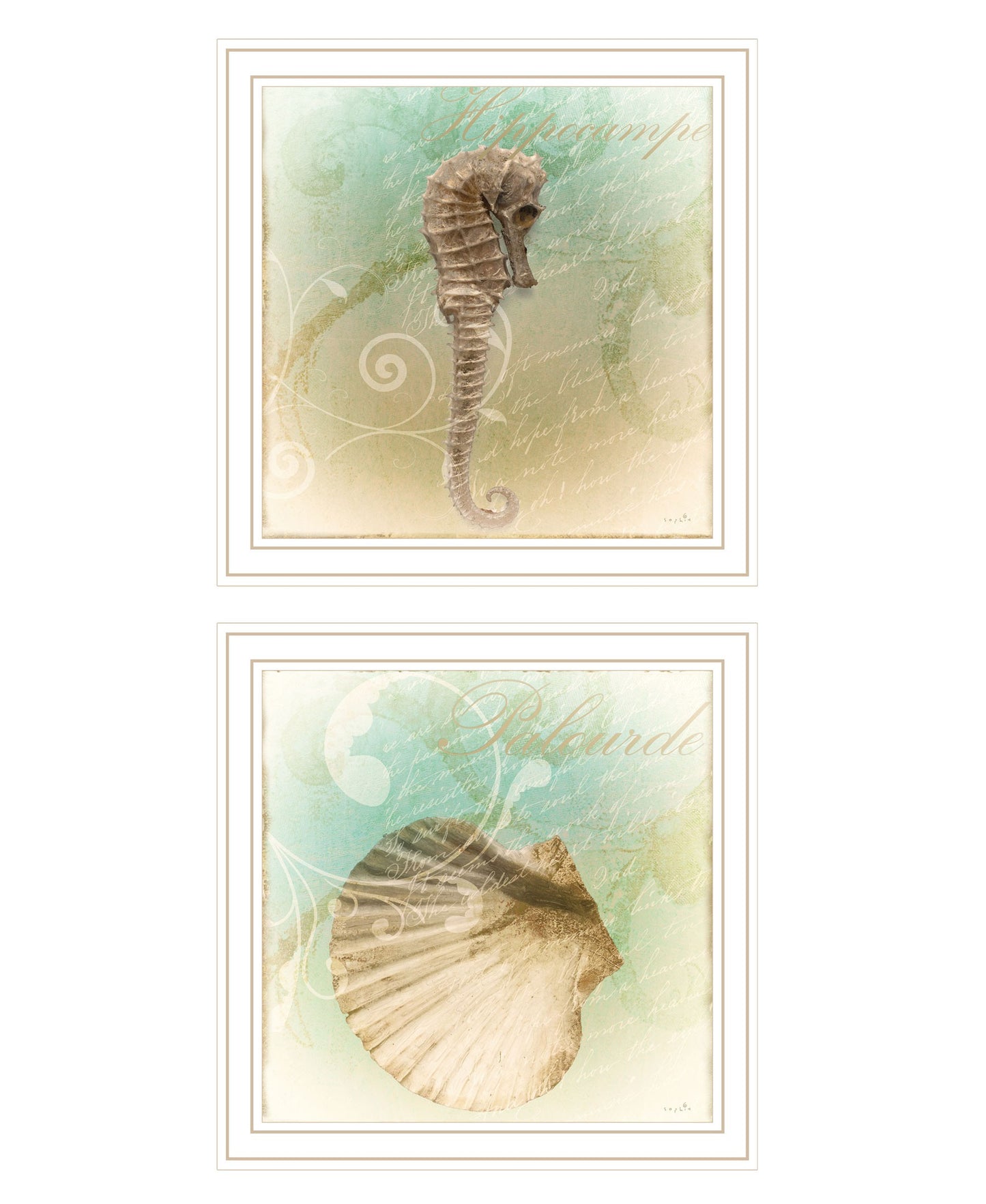 Set Of Two The Sea III and Sea IV 2 White Framed Print Wall Art