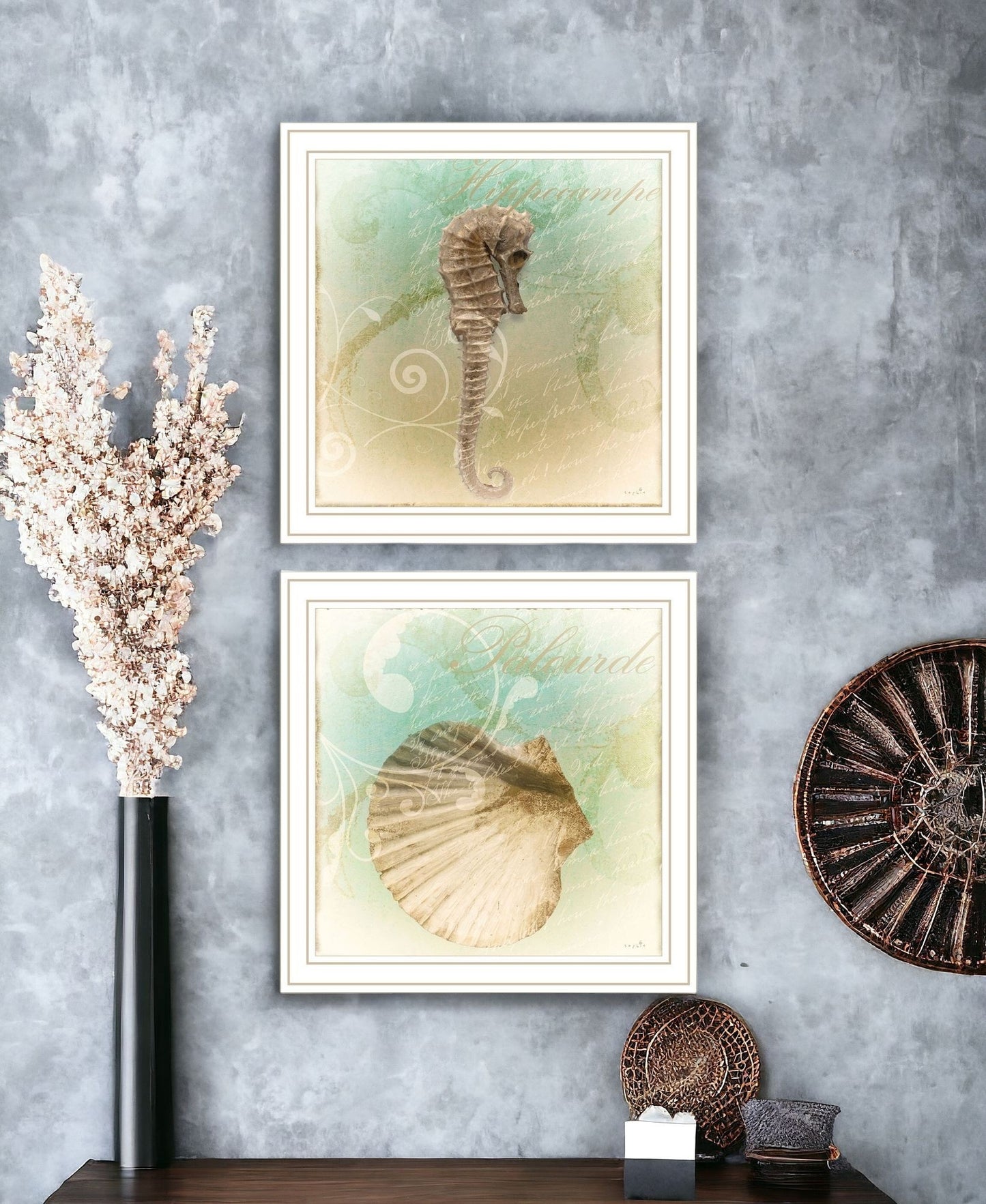 Set Of Two The Sea III and Sea IV 2 White Framed Print Wall Art