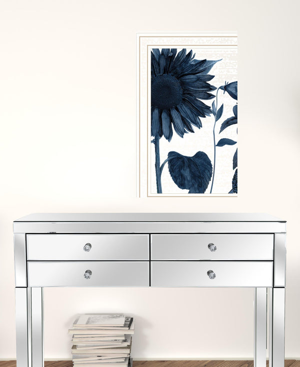 Set Of Two Sunflower Blues 2 White Framed Print Wall Art