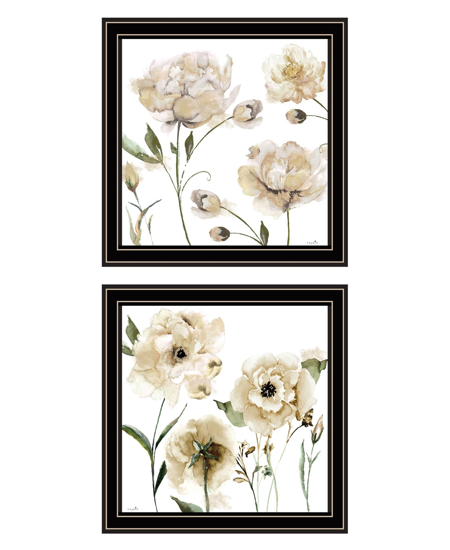 Set Of Two Brittany I and Sea II 2 Black Framed Print Wall Art