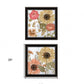 Set Of Two Earth to Petals 1 Black Framed Print Wall Art