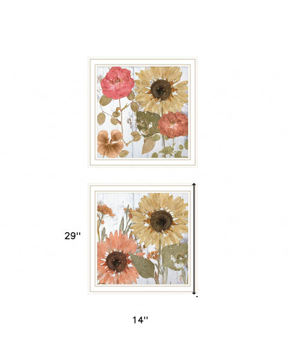 Set Of Two Earth To Petals 2 White Framed Print Wall Art