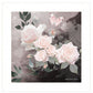 Pink Roses and Butterfly White Framed Print Wall Art