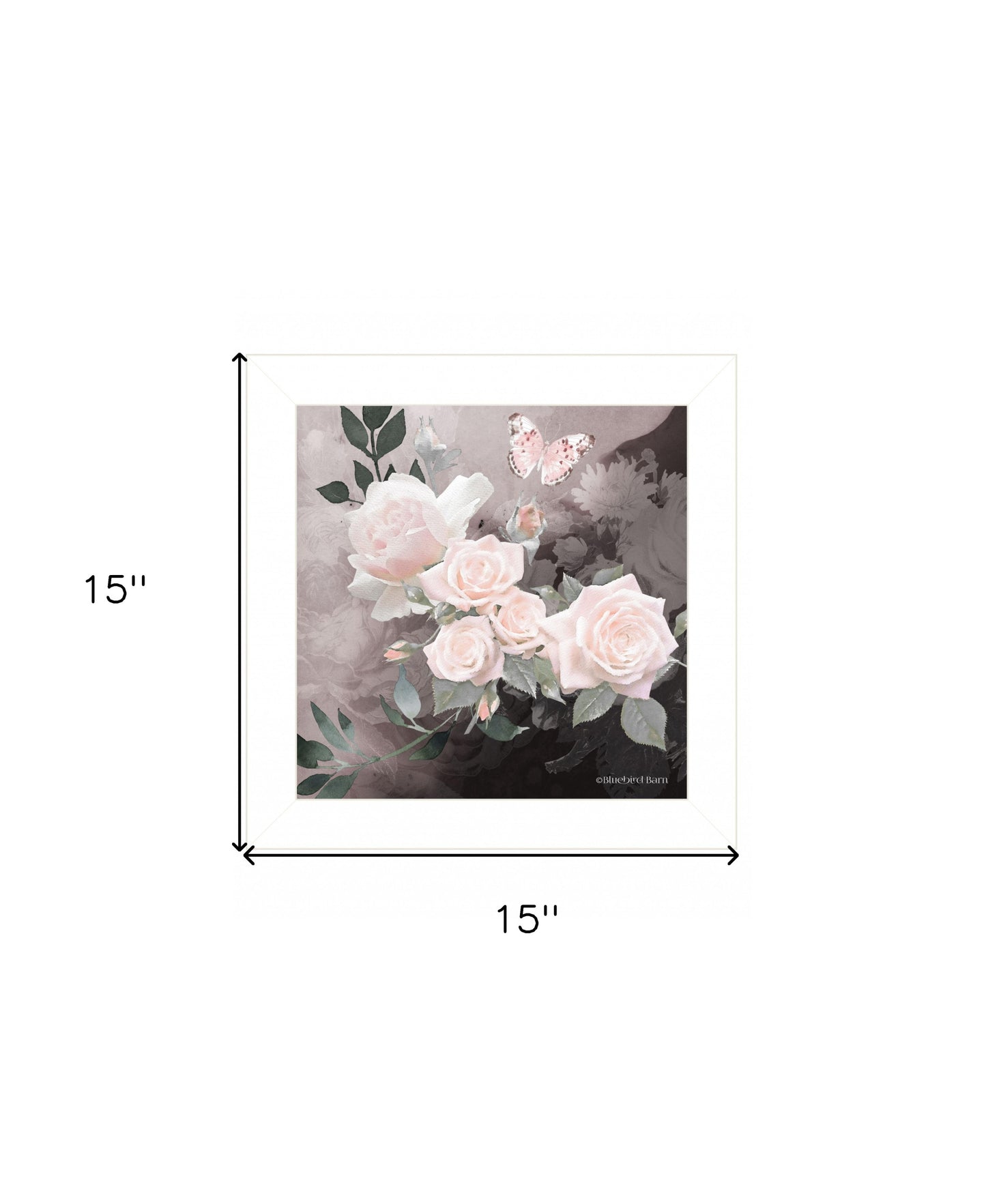 Noir Roses 1 White Framed Print Wall Art