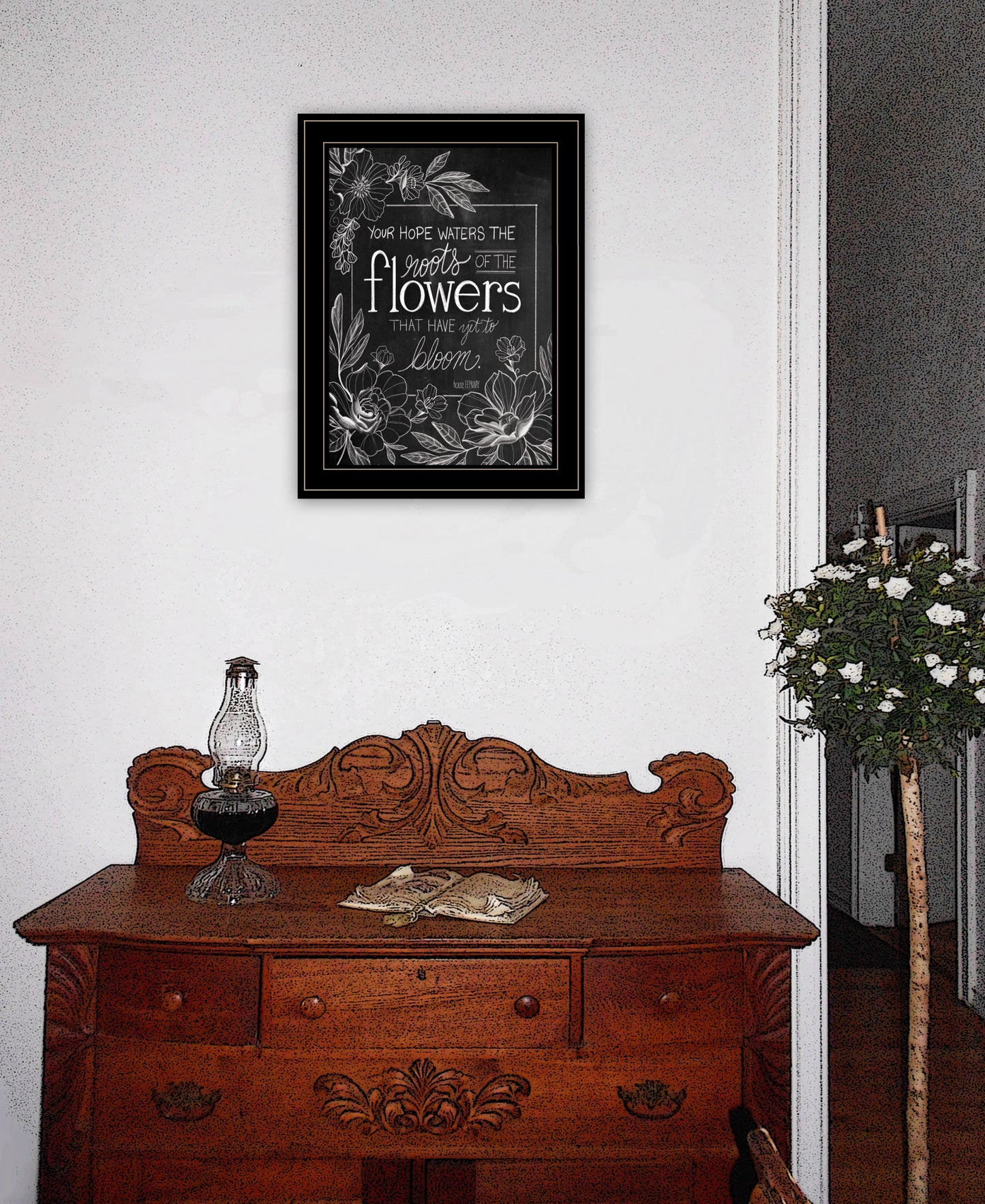 Yet To Bloom 1 Black Framed Print Wall Art