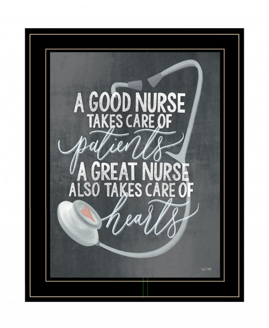 A Nurses Heart 2 Black Framed Print Wall Art