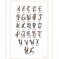 Flower Alphabet 1 White Framed Print Wall Art