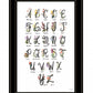 Flower Alphabet 2 Black Framed Print Wall Art