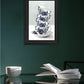 Tea Tower Blue 2 Black Framed Print Wall Art