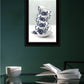 Tea Tower Blue 1 White Framed Print Kitchen Wall Art