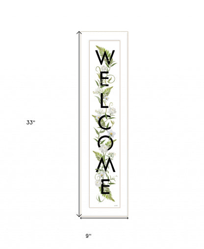 Welcome Sign II 1 White Framed Print Wall Art