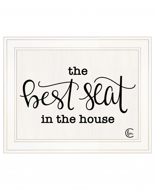 The Best Seat in the House 1 White Framed Print Bathroom Wall Art