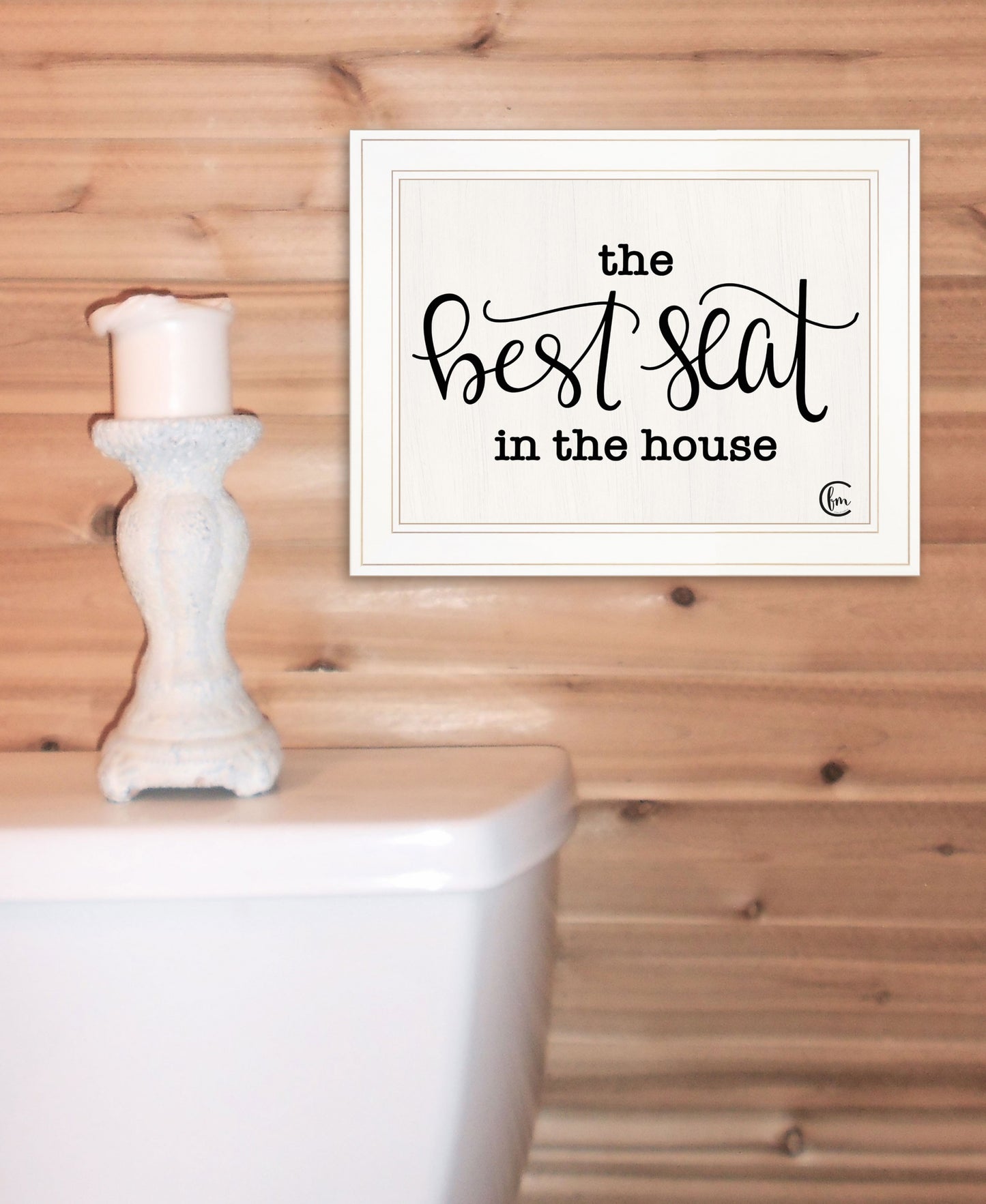 The Best Seat in the House 1 White Framed Print Bathroom Wall Art