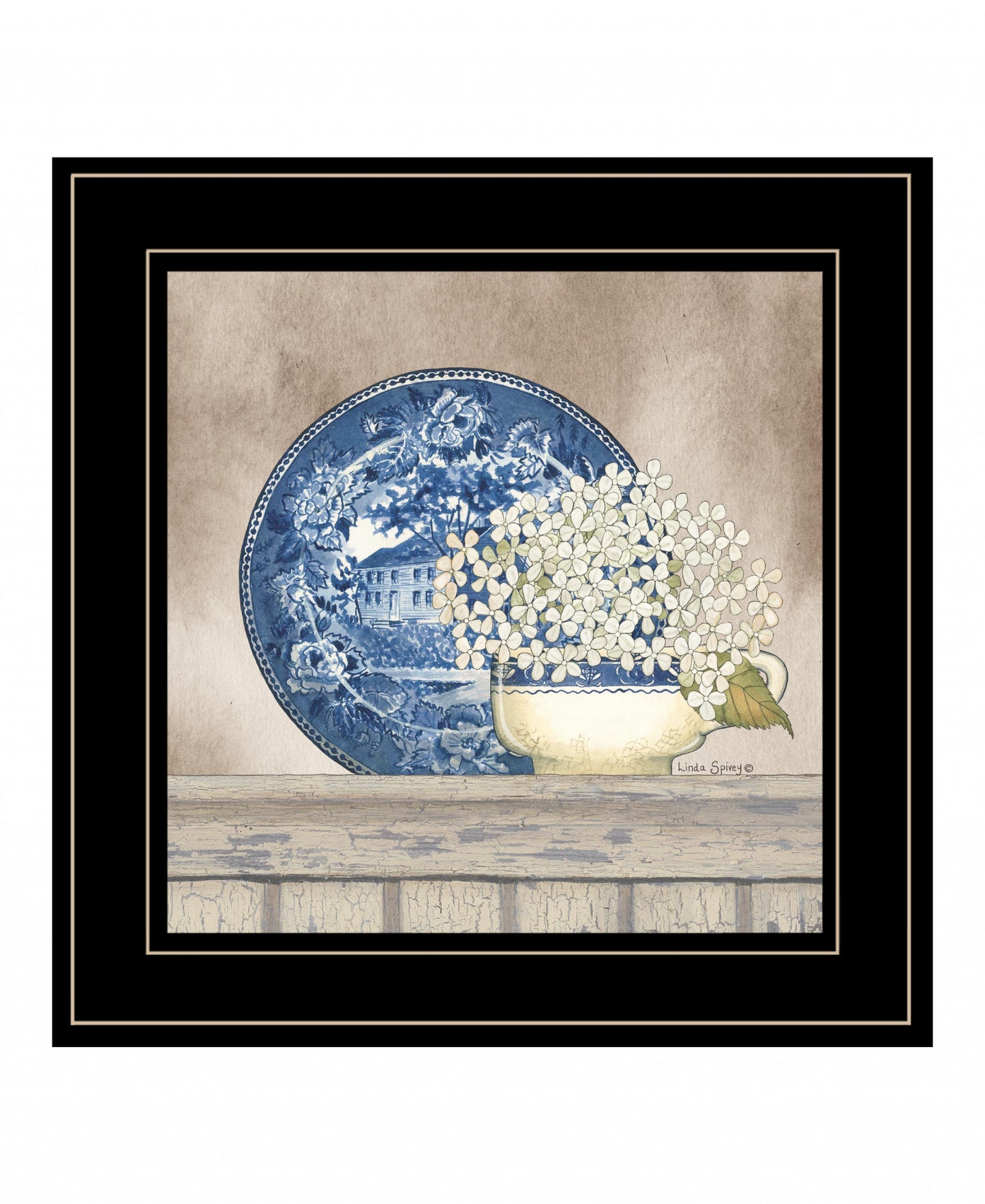 Farmhouse Blues I 2 Black Framed Print Wall Art