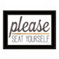 Please Seat Yourself 3 Black Framed Print Wall Art