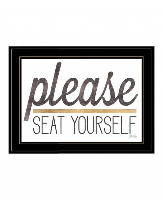 Please Seat Yourself 3 Black Framed Print Wall Art