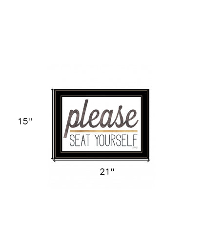 Please Seat Yourself 3 Black Framed Print Wall Art