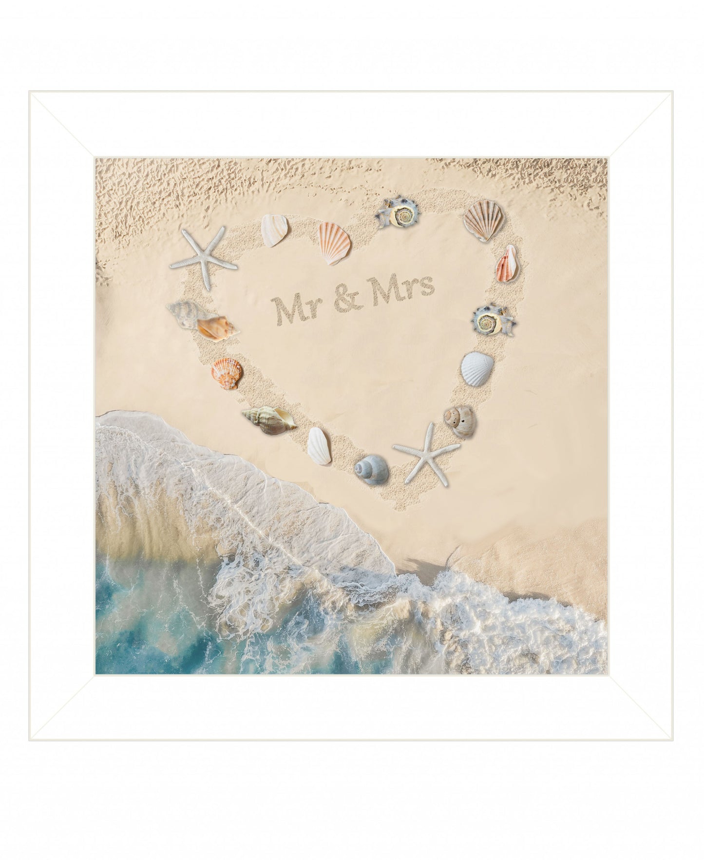 Marriage Is A Beach 2 White Framed Print Wall Art