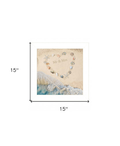 Marriage Is A Beach 2 White Framed Print Wall Art