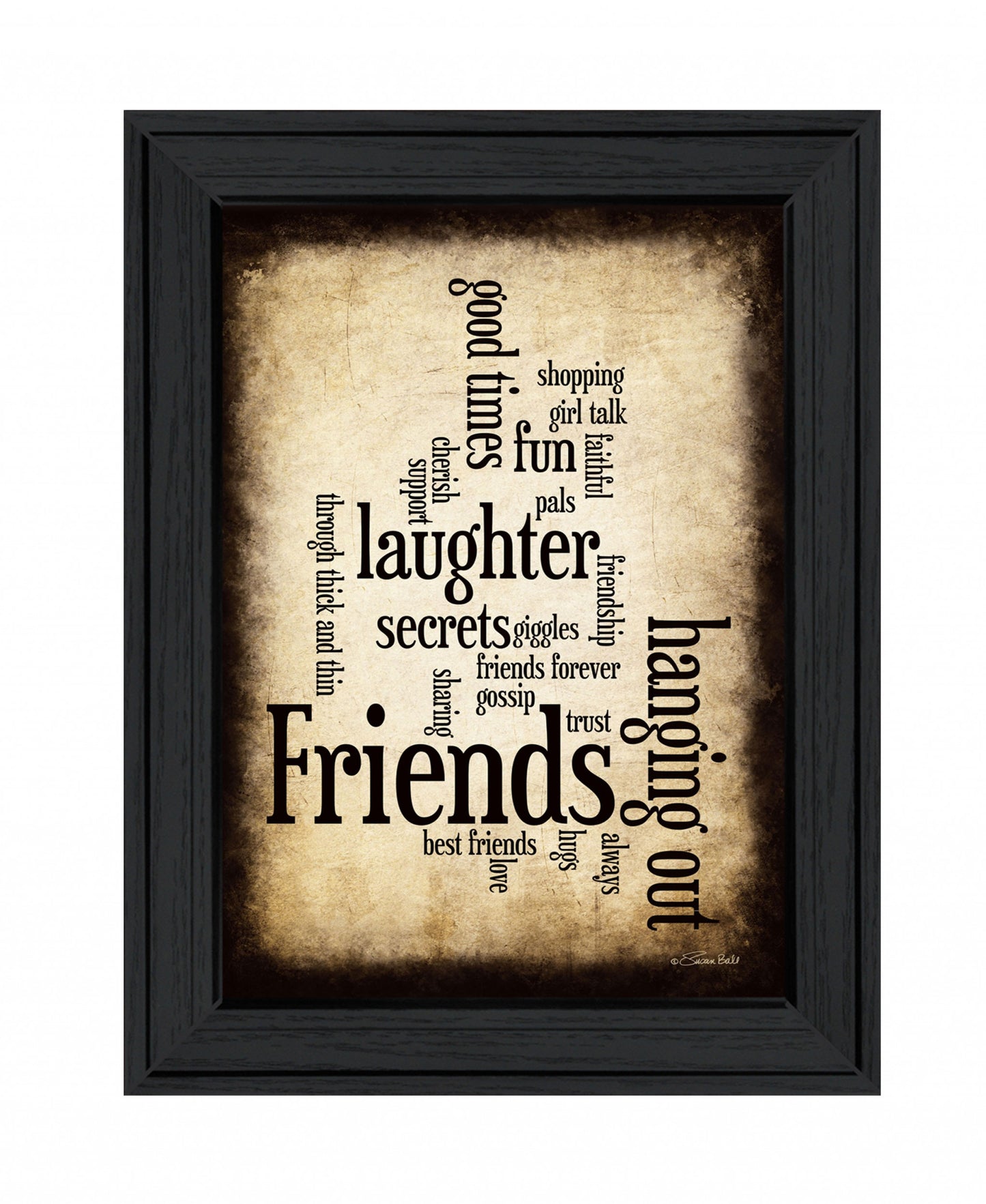 Friends 1 Black Framed Print Wall Art