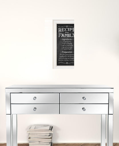 Recipe for Family White Framed Print Wall Art