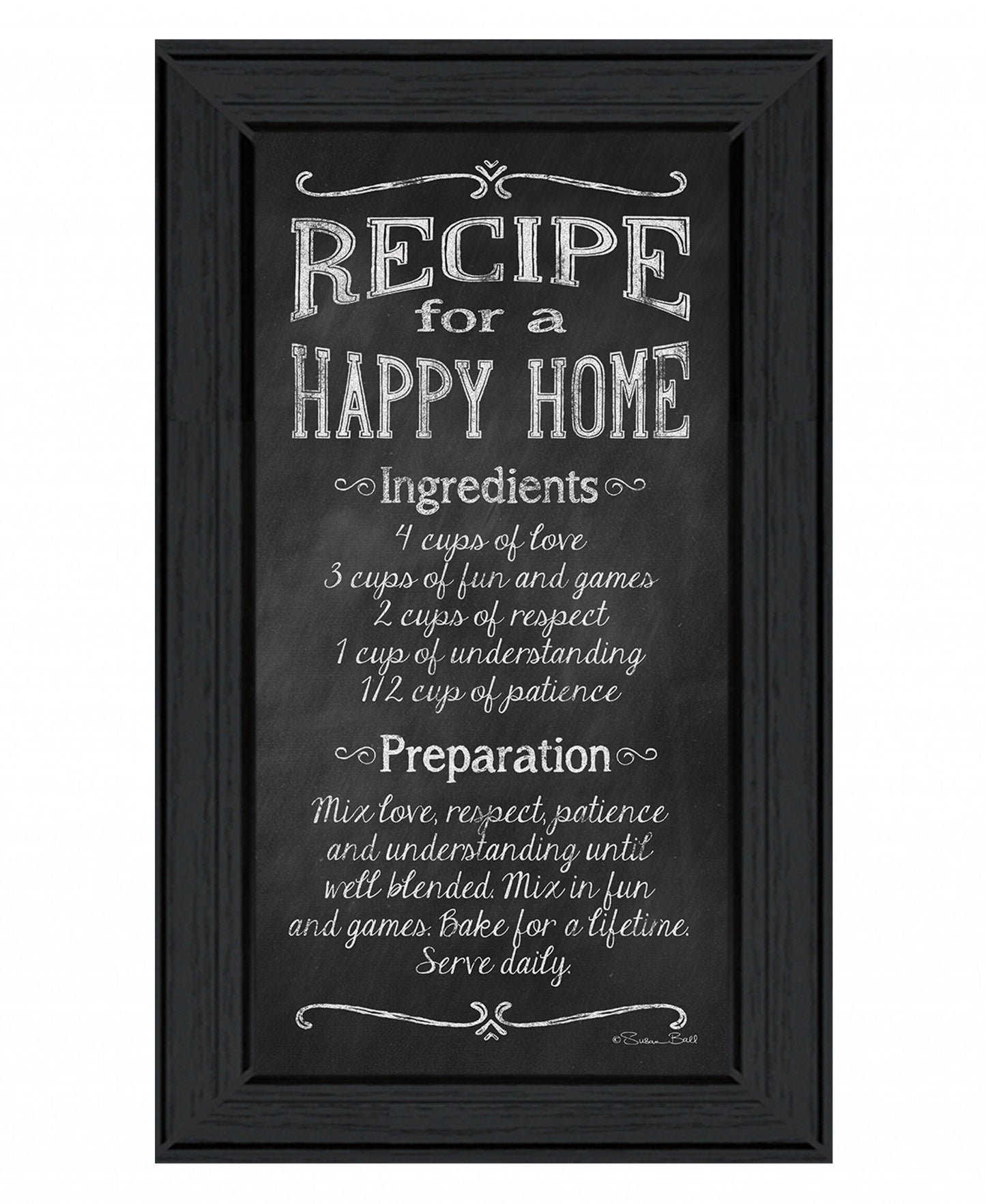 Recipe for a Happy Home 2 Black Framed Print Wall Art