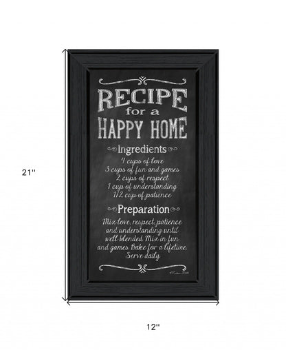 Recipe For A Happy Home 2 Black Framed Print Wall Art