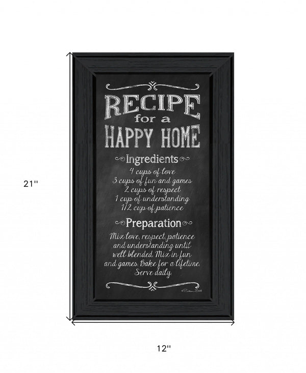 Recipe For A Happy Home 2 Black Framed Print Wall Art