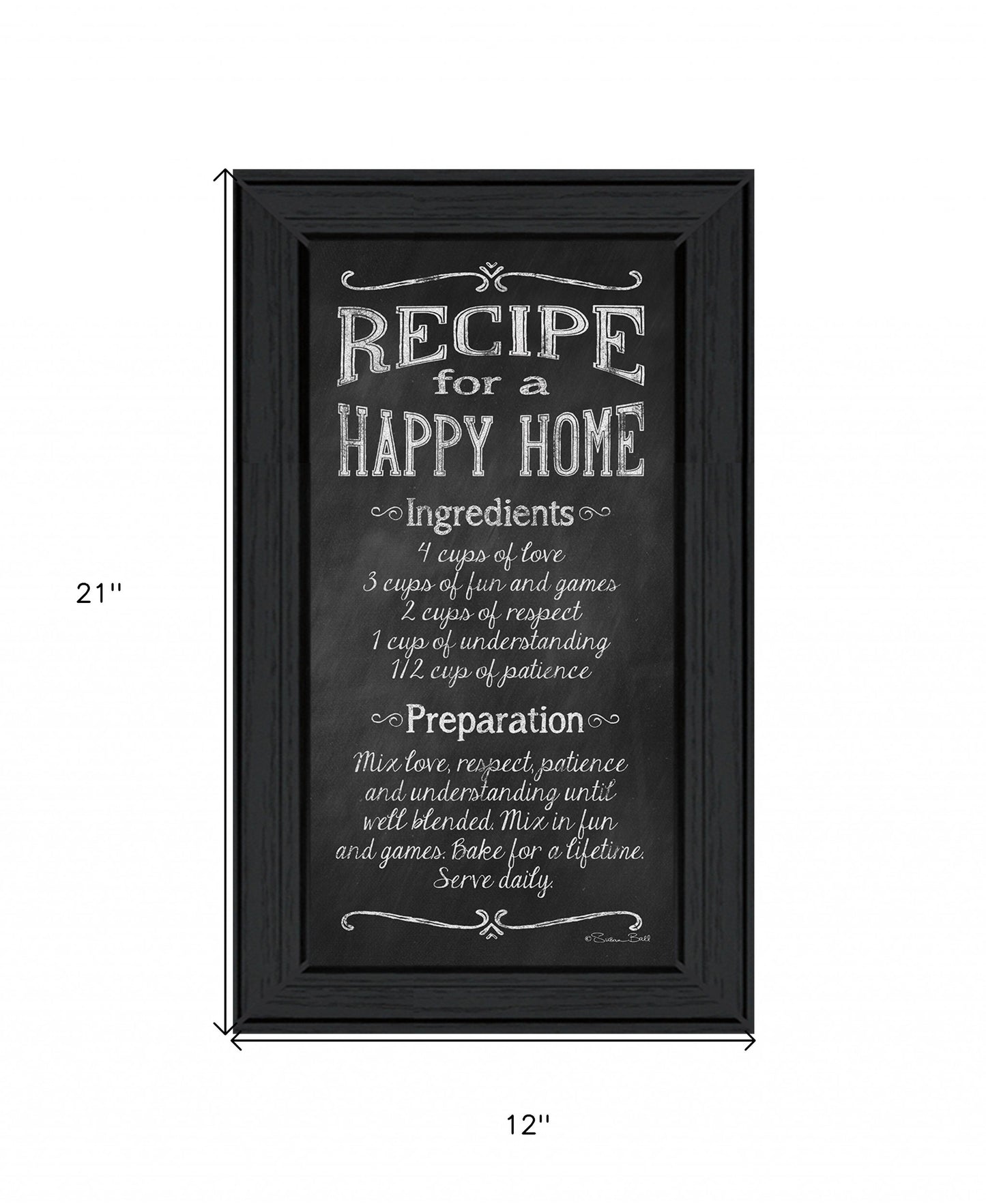 Recipe for a Happy Home 2 Black Framed Print Wall Art