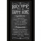 Recipe For A Happy Home 1 White Framed Print Wall Art