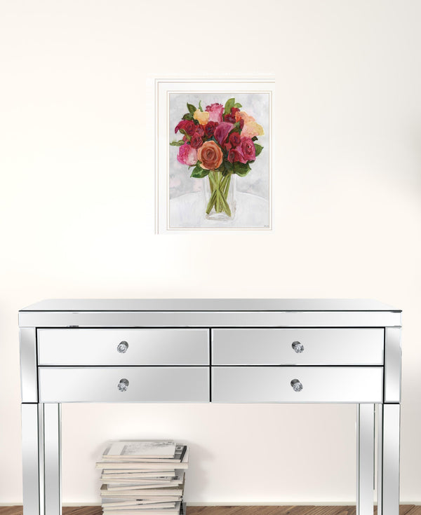 Vases with Flowers II 1 White Framed Print Wall Art