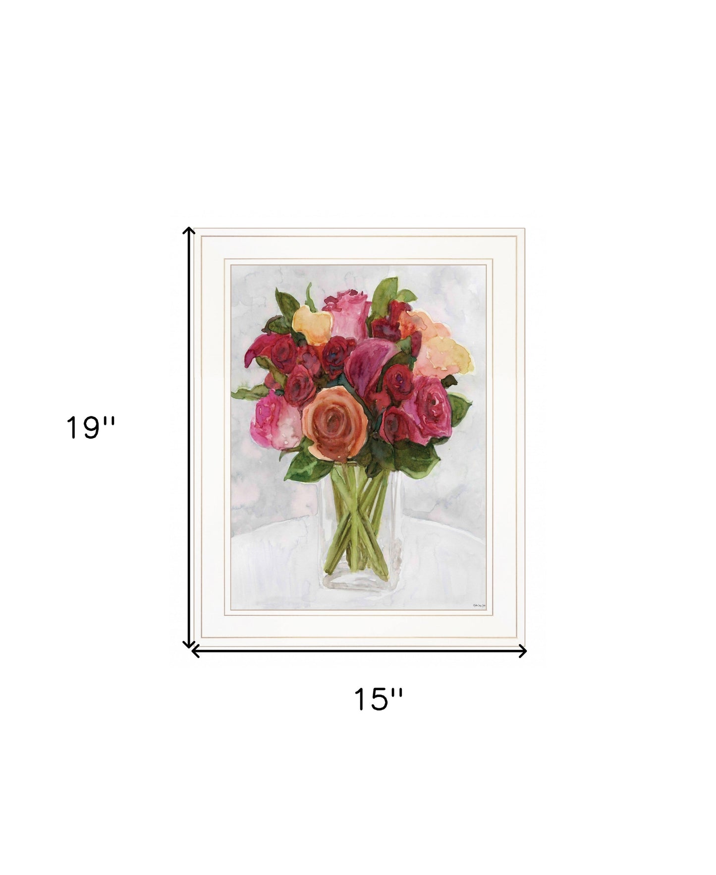 Vases With Flowers II 1 White Framed Print Wall Art