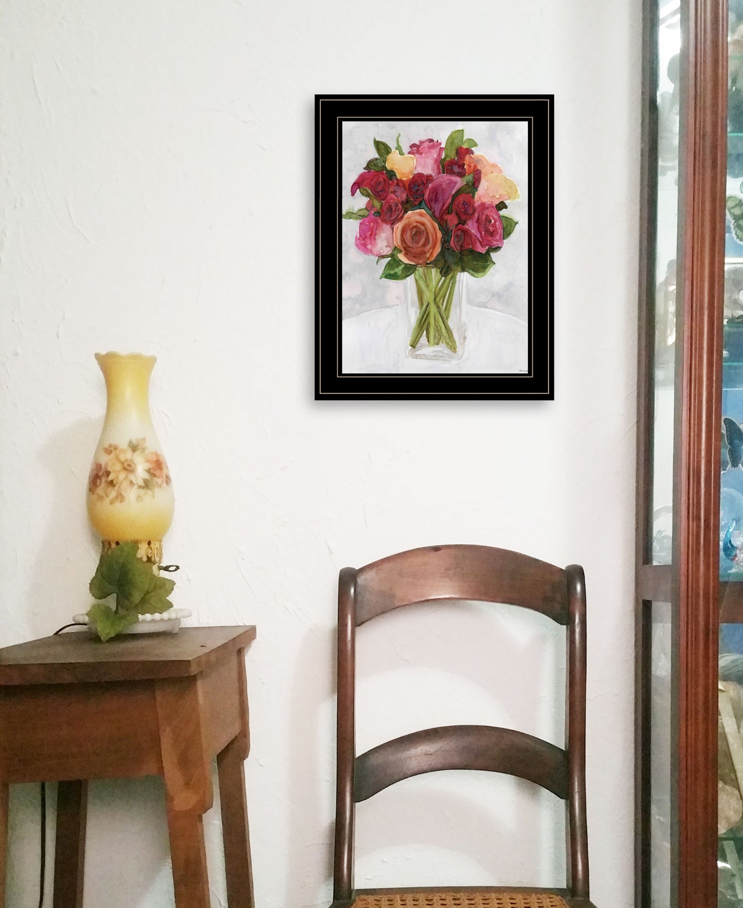 Vases with Flowers II 2 Black Framed Print Wall Art