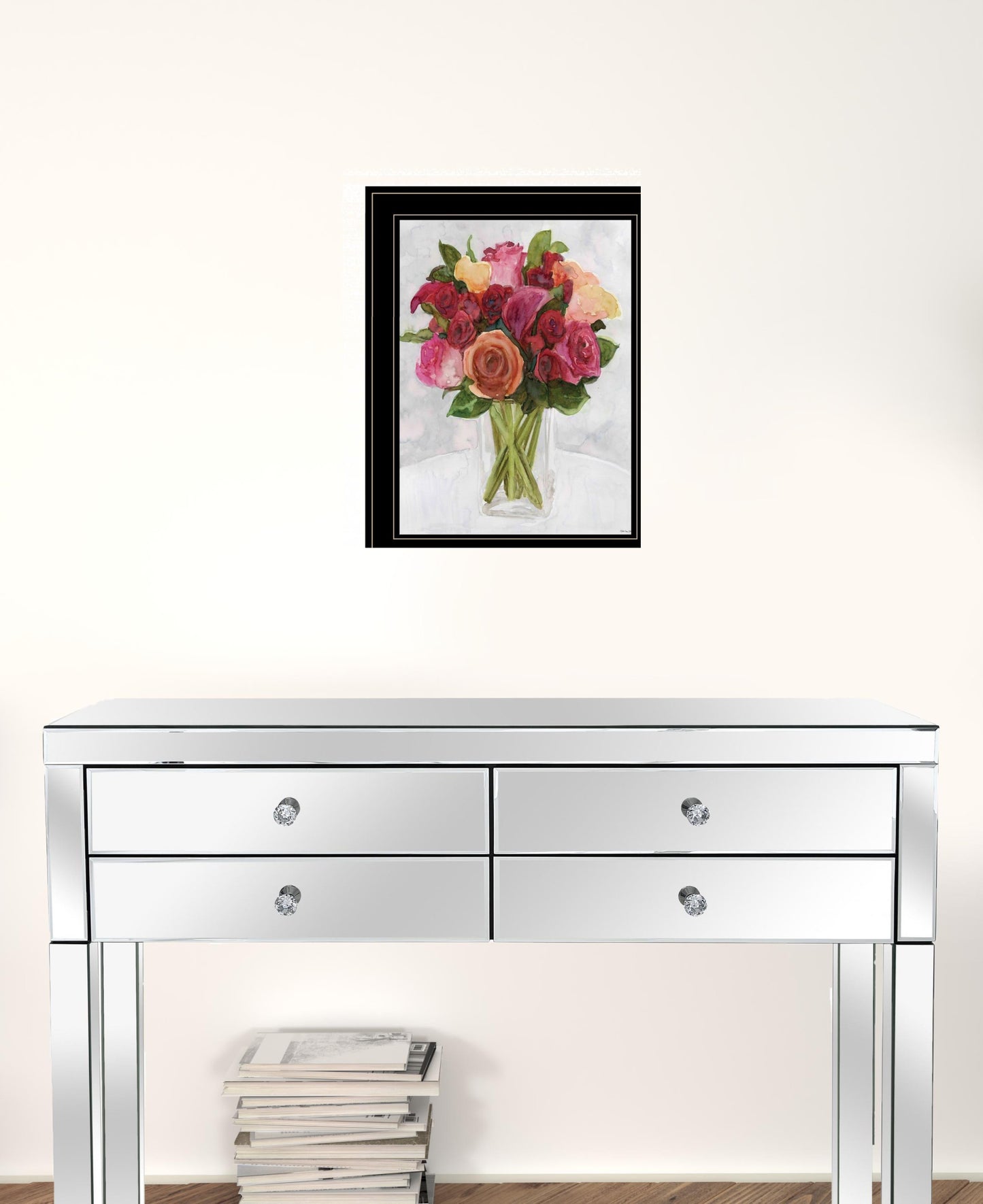 Vases With Flowers II 2 Black Framed Print Wall Art