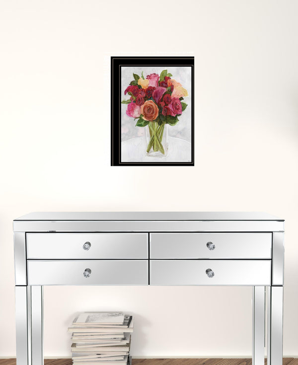 Vases with Flowers II 2 Black Framed Print Wall Art