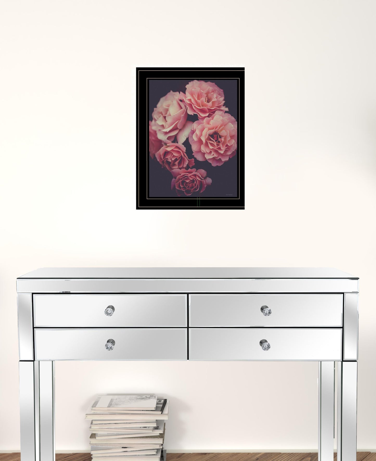 Dreamy Rose 2 Black Framed Print Wall Art