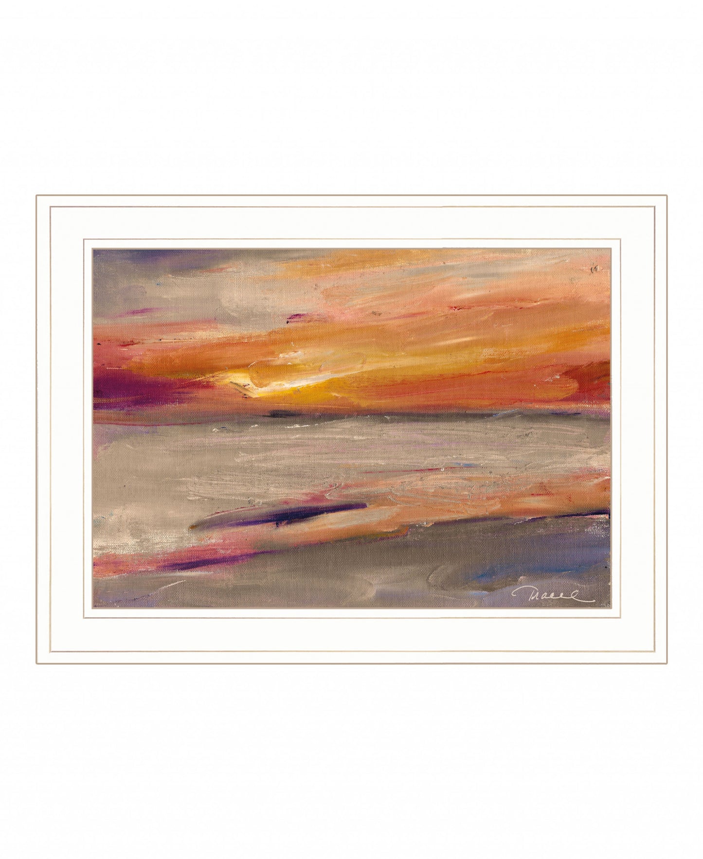 Western Sky 1 White Framed Print Wall Art