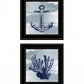 Set Of Two The Beach Coastal 2 Black Framed Print Wall Art