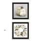 Set Of Two BOHO Pumpkins and Flowers 1 Black Framed Print Wall Art